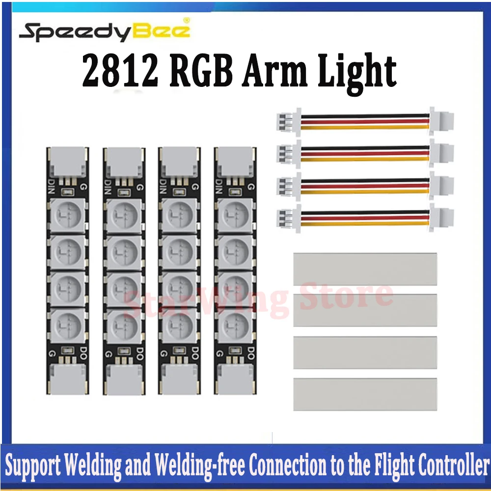 

4 шт./8 шт. программируемая вспышка SpeedyBee 2812 Рукоятка светодиодный Armlight 5 в RGB для RC FPV Racing Freestyle Whoop Дрон Квадрокоптер Runcam