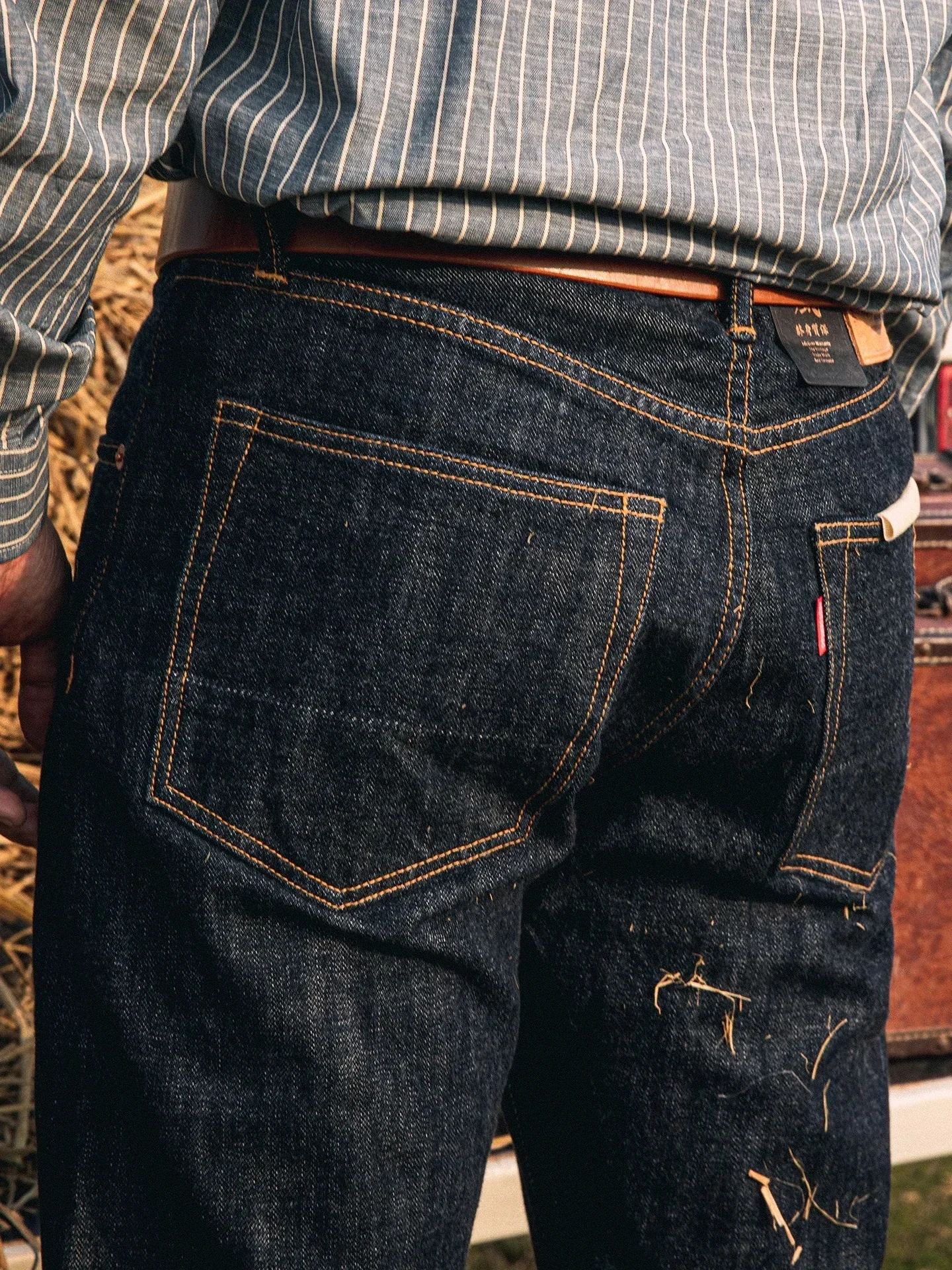 Red Tornado 710 Slim Straight Jeans Button Fly Heritage Style Selvedge Denim Pants 3