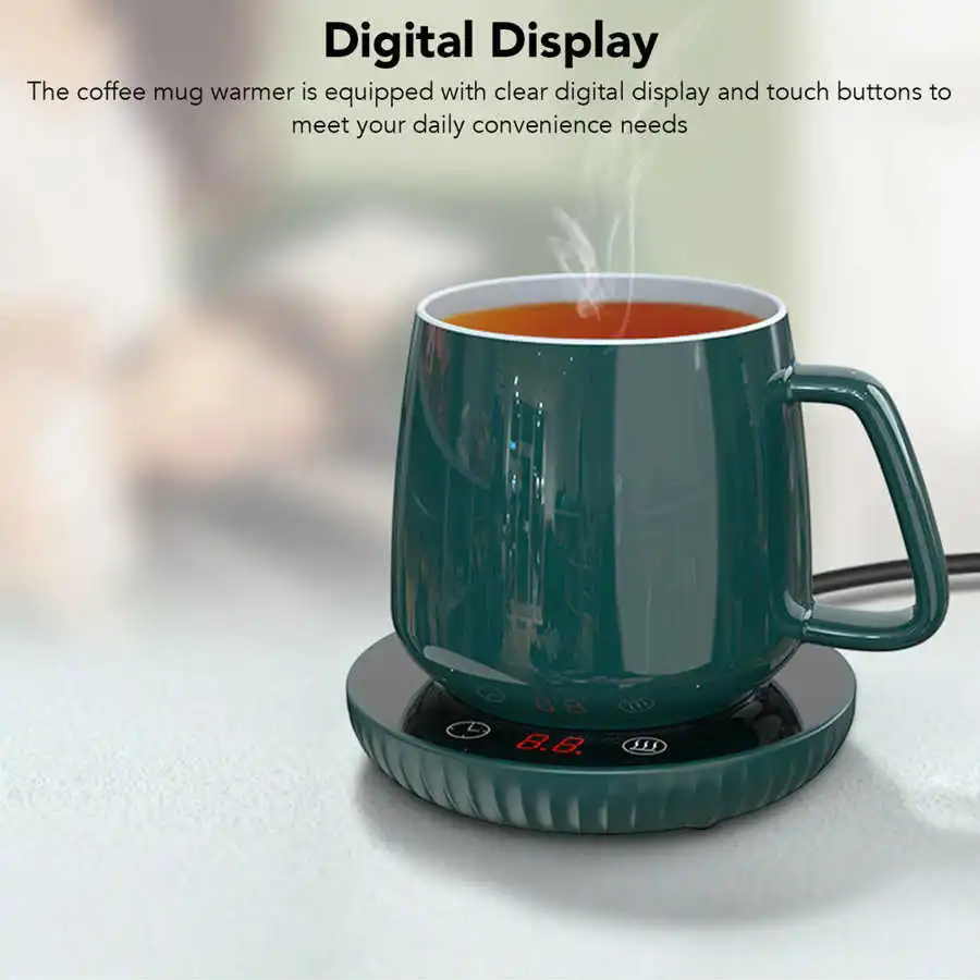 Cup Warmer 55C Constant Temperature Digital Display Touch Button Heating Coffee  Warmer for Desk for Stainless Steel Cup - AliExpress 6