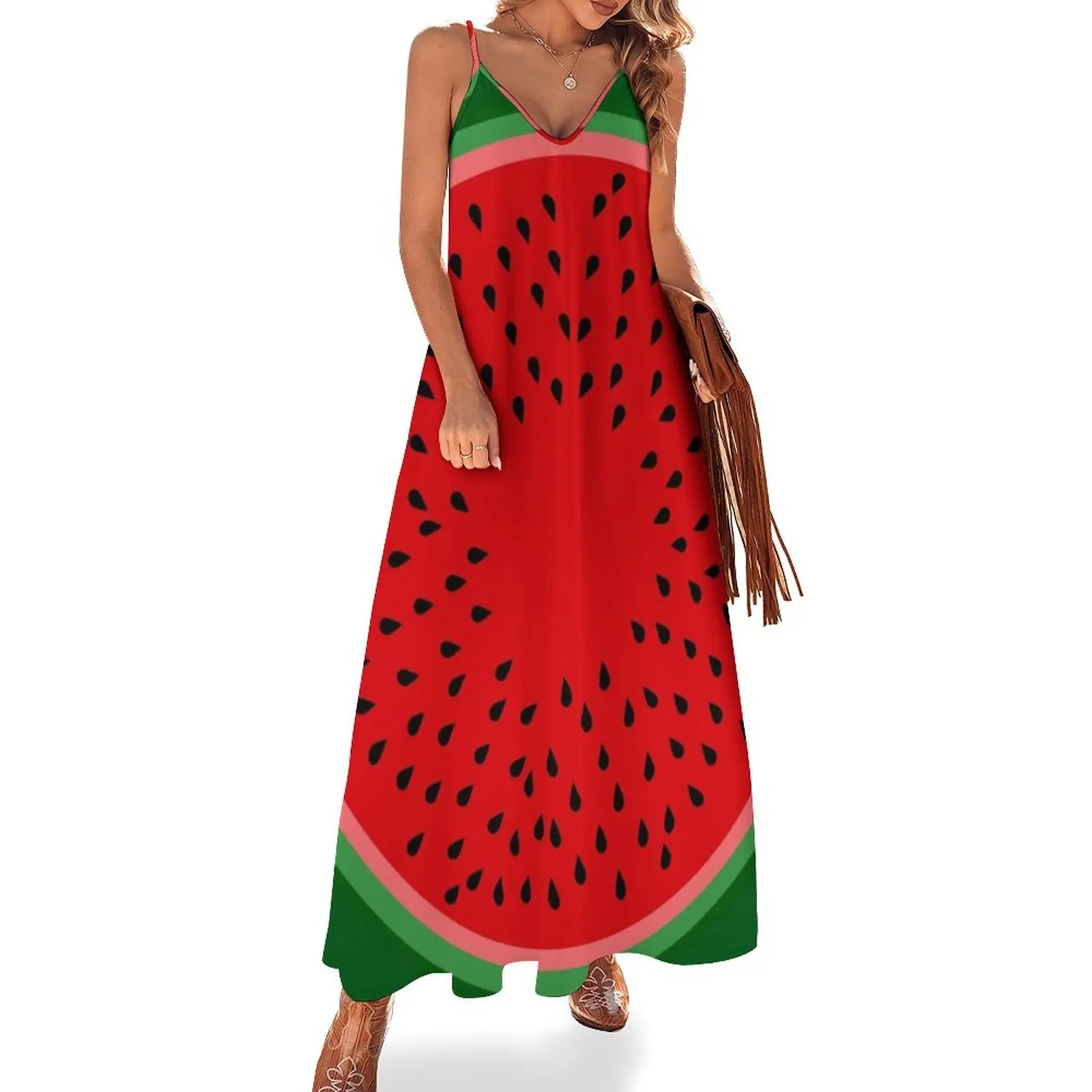 

Watermelon Sleeveless Dress ceremony dresses Female dress