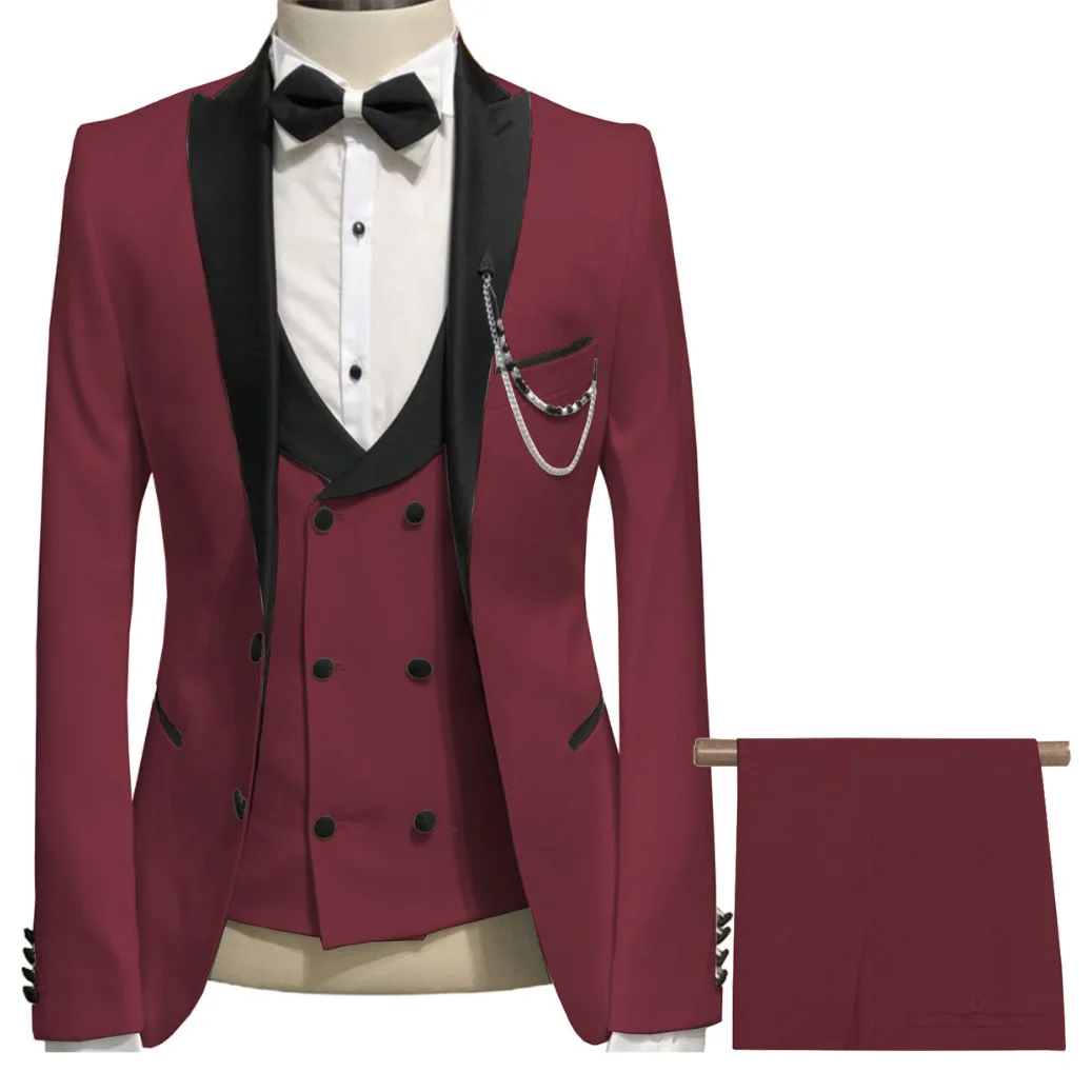 

Formal Elegant Men's Suits Terno Slim Fit Three Piece Jacket Pants Vest Business Prom Clothing Slim Fit Trajes De Hombre 2024