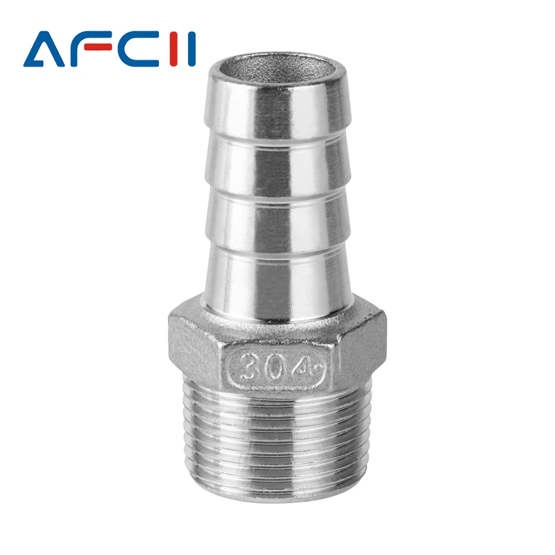 Hose Barb Connector 304 Stainless Steel 1/8" 1/4" 3/8" 1/2" BSP Male Thread Pipe Fitting