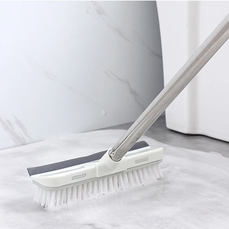 

Adjustable Floor Brush Home Long Handle Scrub Brush with Stiff Stainless Metal Scrubber Carpet Ceramic Tile Cleaning Bristles