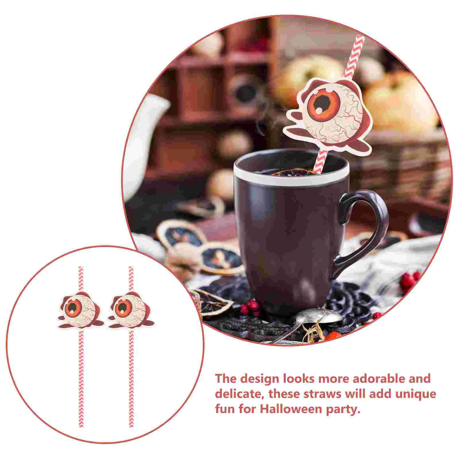 24 Pcs Spider Straw Inserts Halloween Party Supplies Drinking Straws Paper Decorations Cake Photo Props Unique Fun Accessories