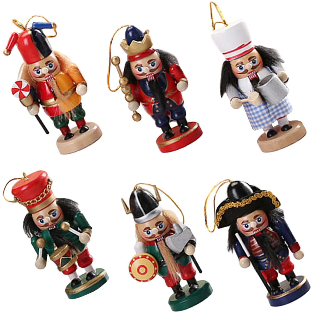 

Hanging Xmas Nutcracker Puppet Figure Wood Nutcracker Decor Nutcracker Puppet Xmas Walnut Person Desktop Decor Ornaments
