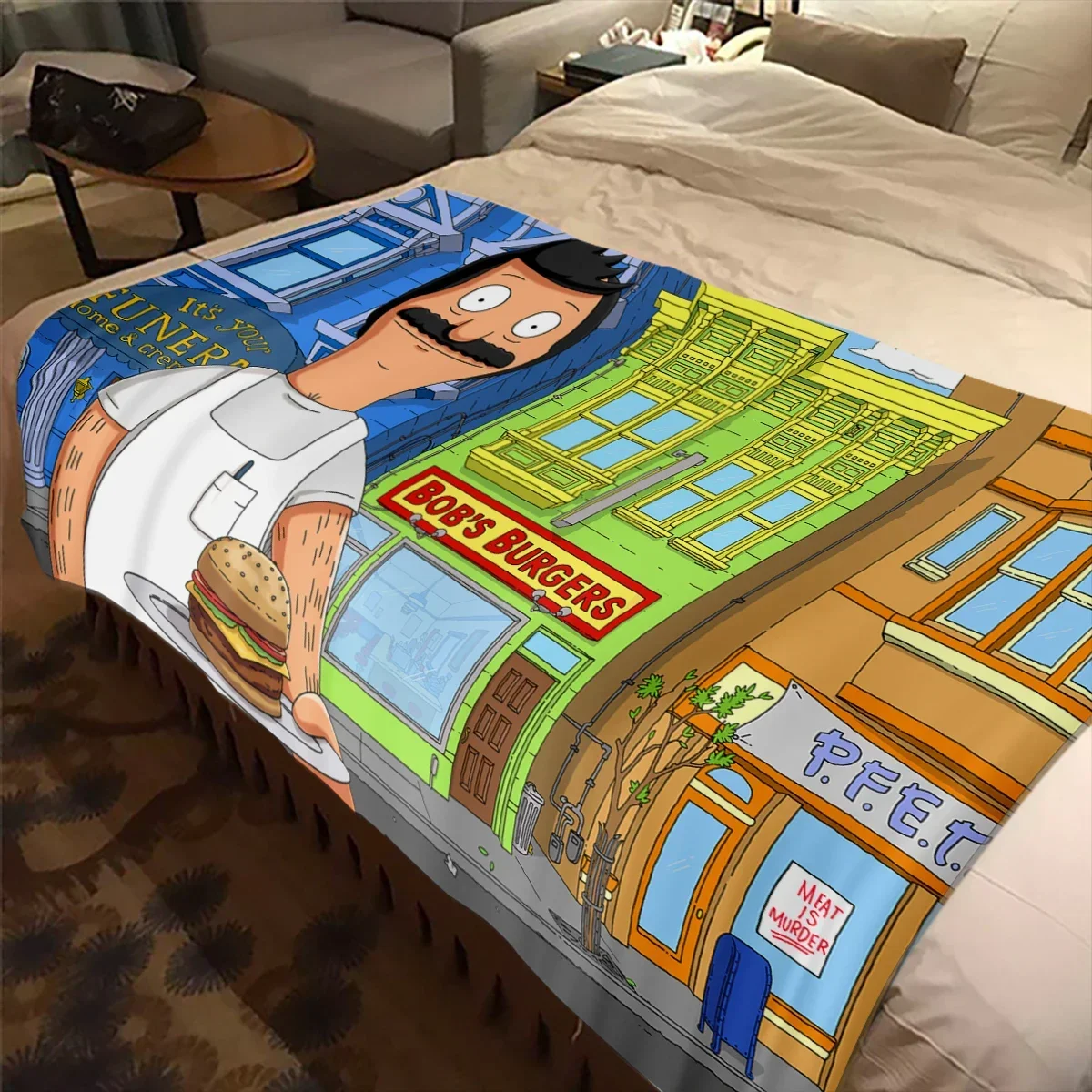 Cartoon Bobs Burgers Anime  Blanket Children's High Quality Flannel Soft and Comfortable Home Travel Blankets 2