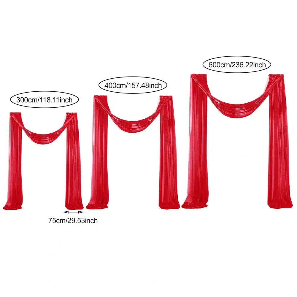 300/400/600cm Wedding Arch Drape Chiffon Curtain Drapery Tulle Draping Decoration For Ceremony Reception Banquets Wedding Supply
