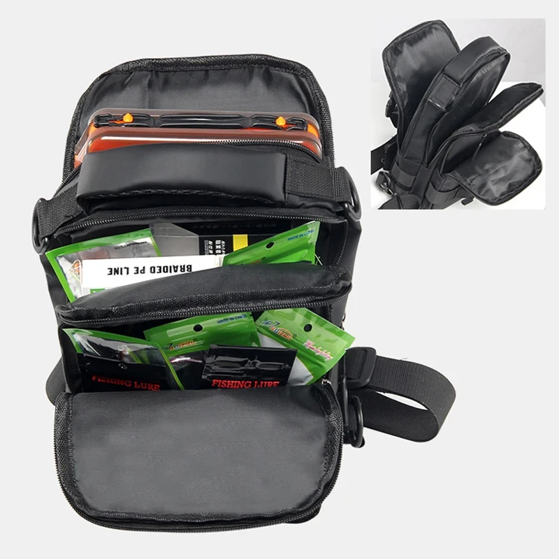 Description Picture 5 of itemFishing bag with Rod Holder Tactical Fish Sling Backpack Lightweight Outdoor Hiking Climbing Rig Pouch Sport Hunting Chest Bags