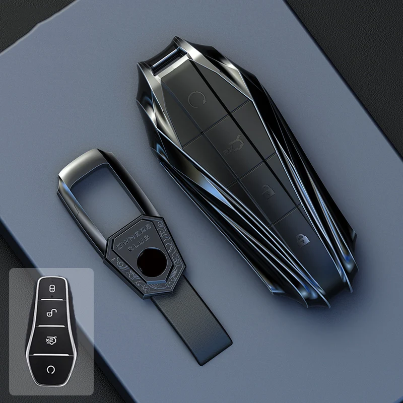 Funda para llave de aleación de Zinc para coche BYD Atto 3 Han EV Dolphin, duradera, segunda canción Pro Tang Dm QIn PLUS MAX Yuan, cadena de cubierta para llavero