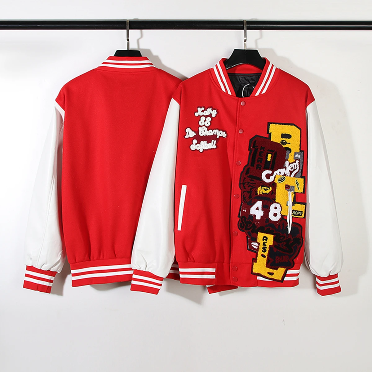 Yao Fashion Patch Casual Coat Streetwear Luxury Band Sport Oversize Loose Winter Thick Y2k High Street Jacket For Men