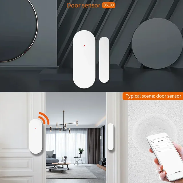 ACJ 433MHz Wireless Door Sensor Magnetic Switch Window Detector For Home Smart Alarm System Low Power Consumption EV1527 Code 5