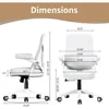 Ergonomic Office Desk Chair, PU Leather Home Office Desk Chair, Mesh Mid-Back Computer, Offices Chairs 2