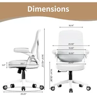 Ergonomic Office Desk Chair, PU Leather Home Office Desk Chair, Mesh Mid-Back Computer, Offices Chairs 2