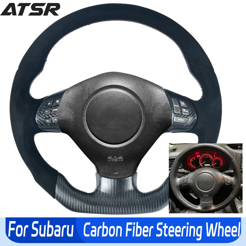 

LED display screen Car Customized genuine carbon fiber steering wheel For Subaru Impreza Legacy WRX STI Forester