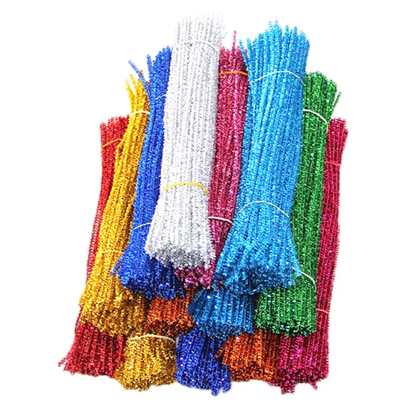 Colorful Chenille Stem 100Pcs 15 Colors Chenille Pipe Cleaner Stems For Kids Tools DIY Crafts And Projects(6 mm x 12 inch)