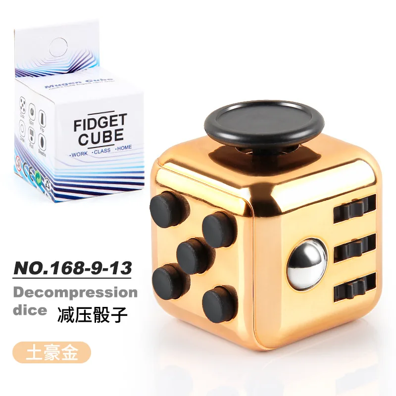 Fashion Decompression Dice Autism Adhd Anxiety Relieve Toy Adult Kids Fingertip Press Button Toys Rainbow Dice Antistress Cube 4