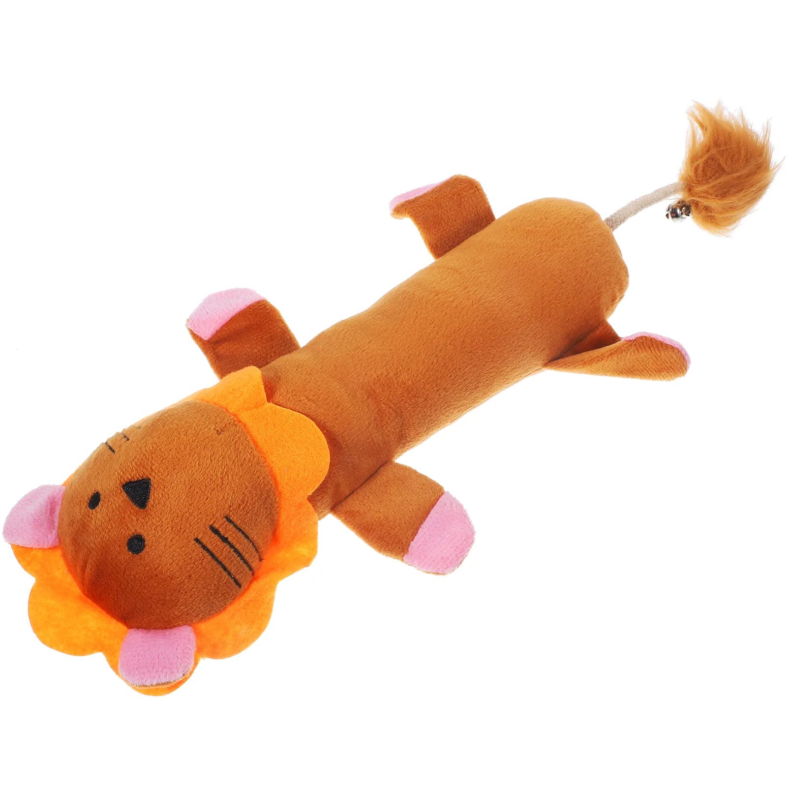 

Kitten Interactive Toy Plush Lion Shaped Squeaky Toy Cat Chewing Plaything