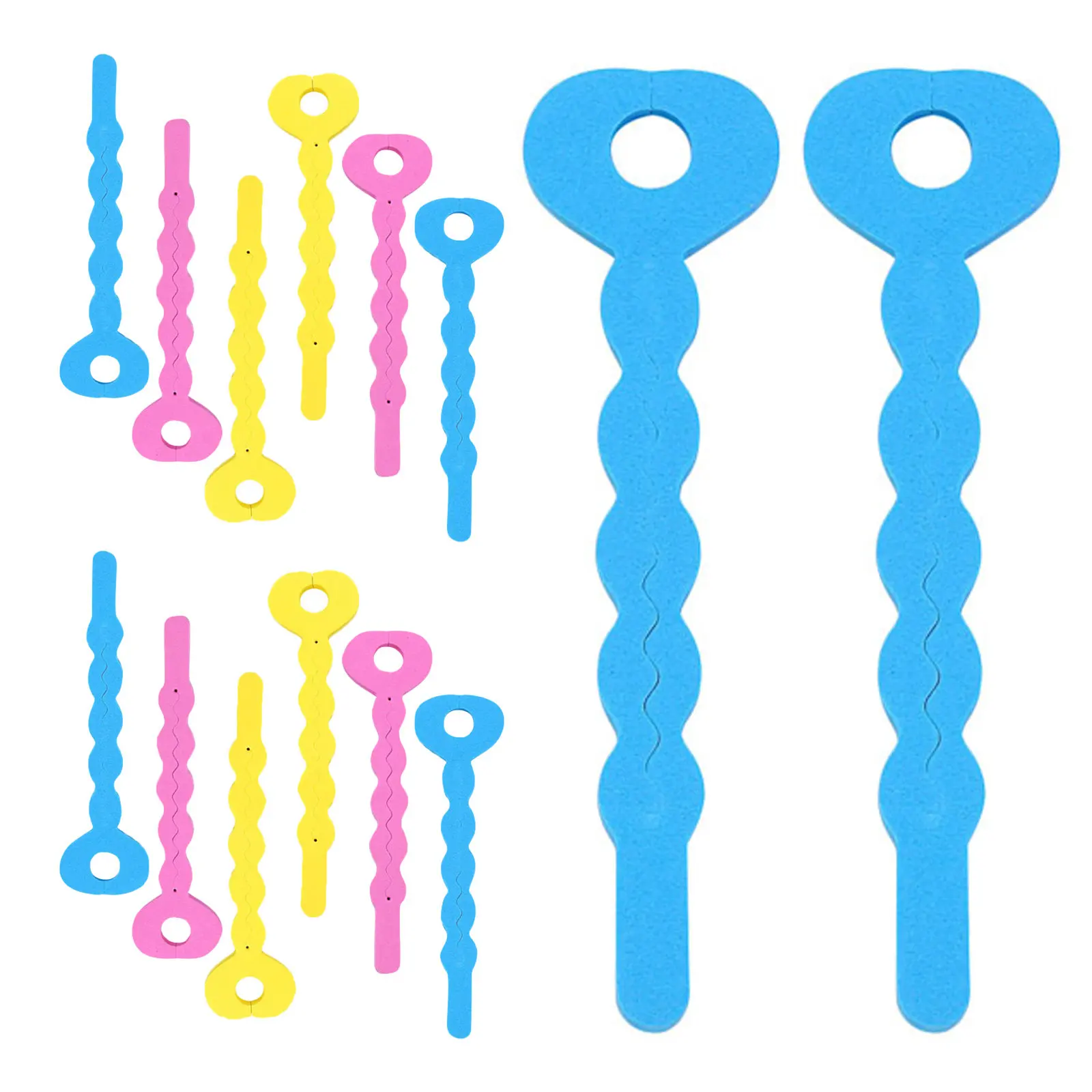 24Pcs 스폰지 컬 스틱 슬리핑 헤어 롤러 안전한 DIY 헤어 컬러 스틱 패션을위한 휴대용 경량 미용 도구