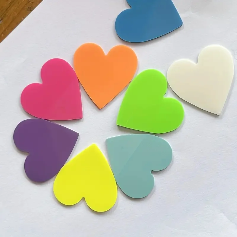 5pcs/100sheets Love-Embellished Transparent Sticky Notes - Adorable Clear Tabs for Bookmarks, Journaling & Organization - 6