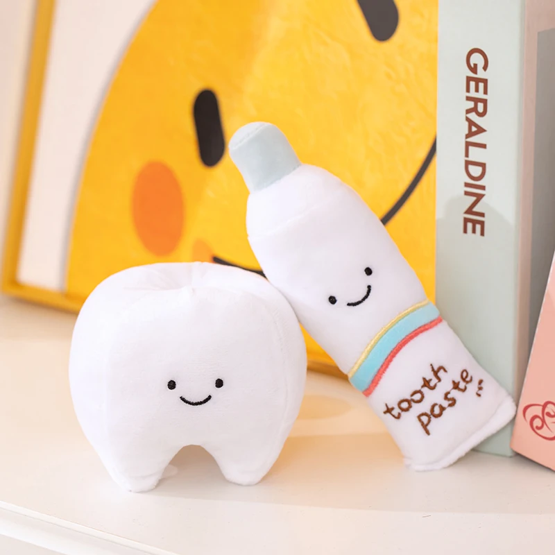 Dental Nette Plüsch Spielzeug Modell Weichen Zahn Form Hängen Zahnpasta Zahnbürste Demo Für Kinder Bürsten Lernen Modelle Zahnarzt Geschenke – Detail 5
