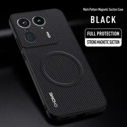 Sleek Magnetic Matte Leather Protective Cover - Motorola Edge 70 Ultra (Black)