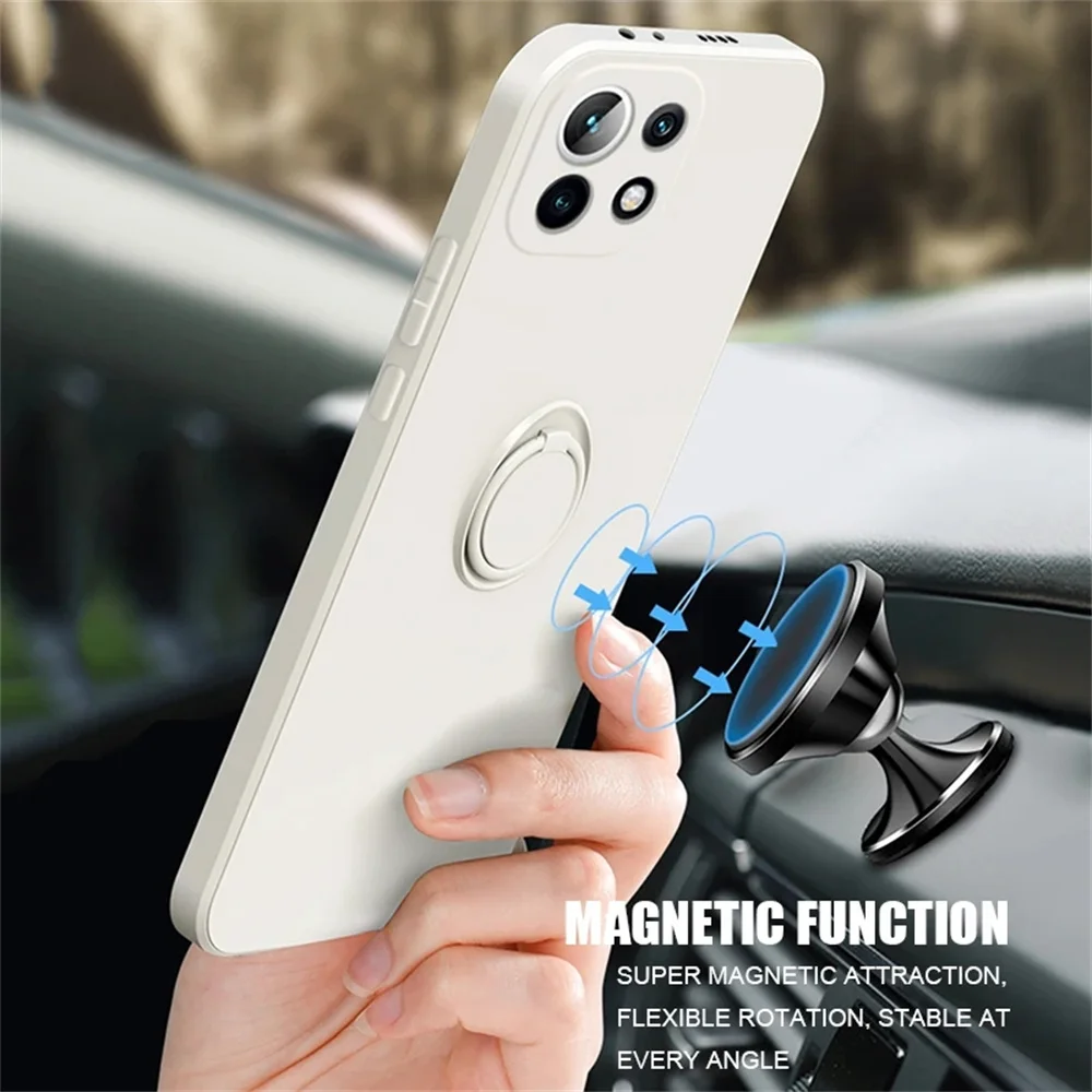 Liquid Silicone Case with Ring Holder and Strap