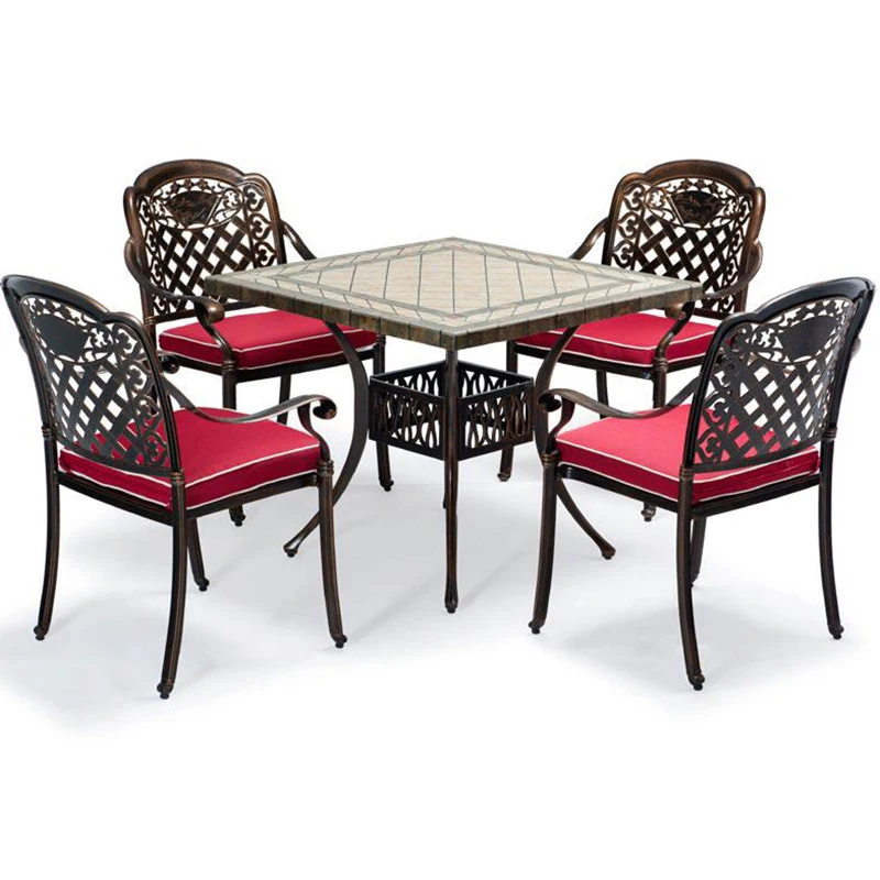 Good price outdoor patio cast aluminum furniture all weather dining die-cast garden sets coffee chair aluminum chair