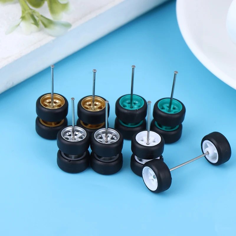 Hohe Qualität 6PCS 1:64 Räder Für Hotwheels Mit Gummi Reifen Modell Auto Geändert Teile Racing Fahrzeug Spielzeug Neue 4 farben – Detail 10