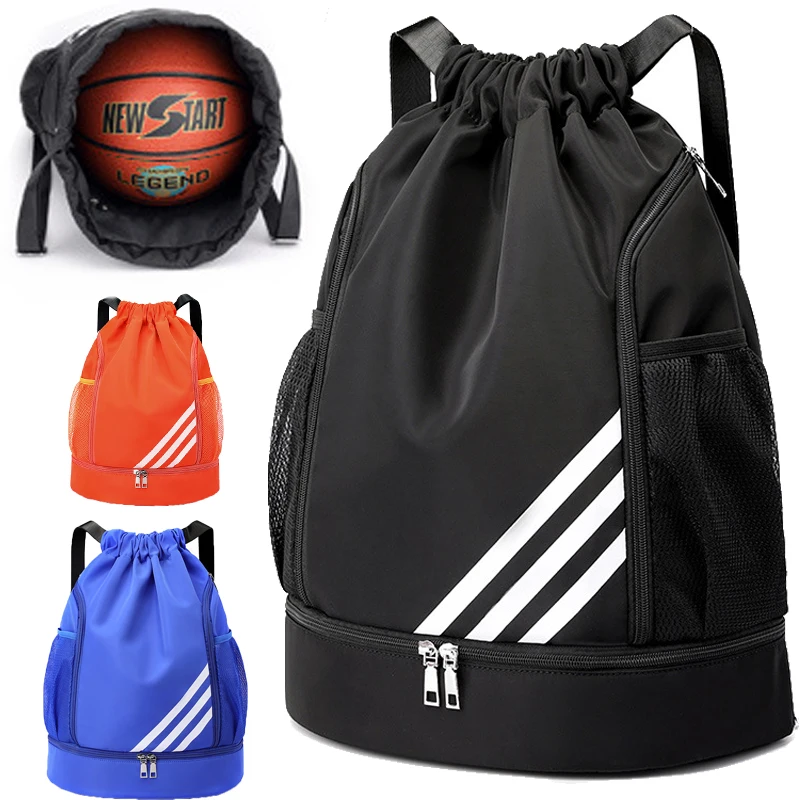 thumbnail image 2 of Swim Bag Waterproof Drawstring Backpack For Gym & Swim - Lightweight Sports Bag With Shoe Compartment & Wet/Dry Pockets Wet Dry Bags For Swimsuits 2 of 13