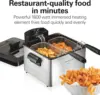 Beach Triple Basket Electric Deep Fryer, 4.7 Quarts / 19 Cups Oil Capacity, Lid with View Window, Professional Style, 1 6