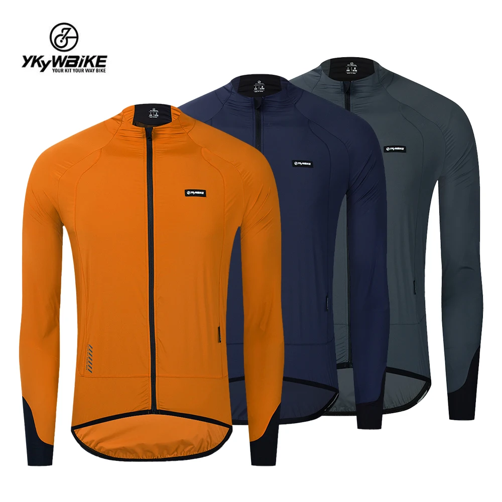 YKYW Masculino Ciclismo Jaqueta Manga Longa Respirável Bicicleta Jersey Leve Packable Windproof Casaco Equitação Bicicleta Jacket Vestuário