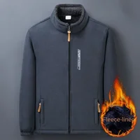 Winter Men Outdoor Fleece Jacket Casual Polar Fleece Cold-Proof Thickened Coat Lightweight Windproof Zipper Cardigan Warm Jacket 1