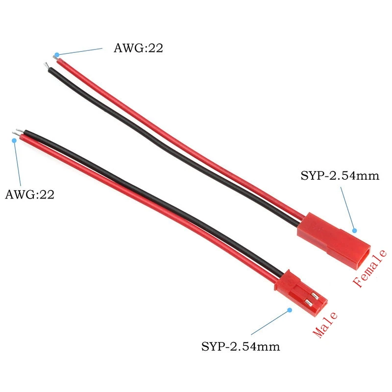 Lot de 10 connecteurs XT60 mâles/femelles 100mm/150mm pour RC batterie