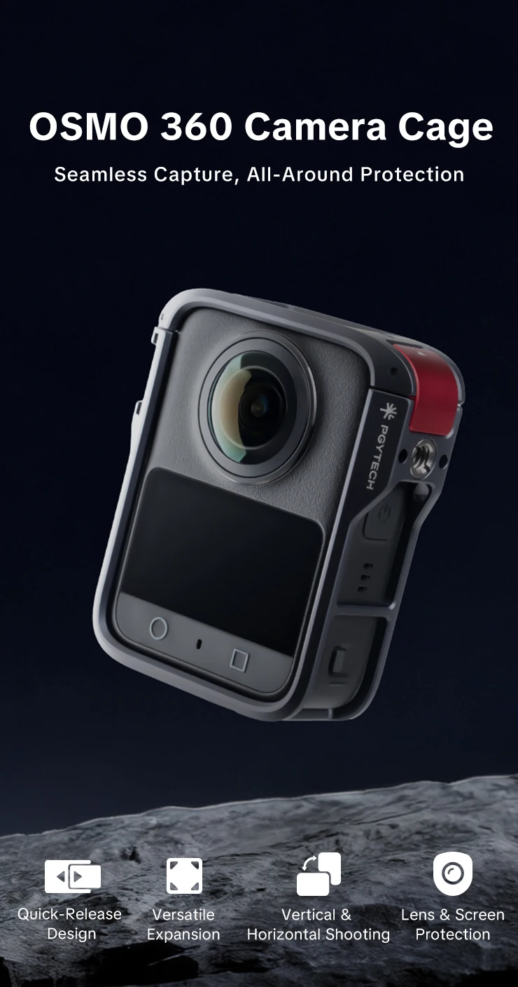 PGYTECH OSMO 360-Kamerakäfig für DJI OSMO 360, magnetische Verbindung, Typ C, Flip-Top, verschiedene Anschlüsse – Detail 1