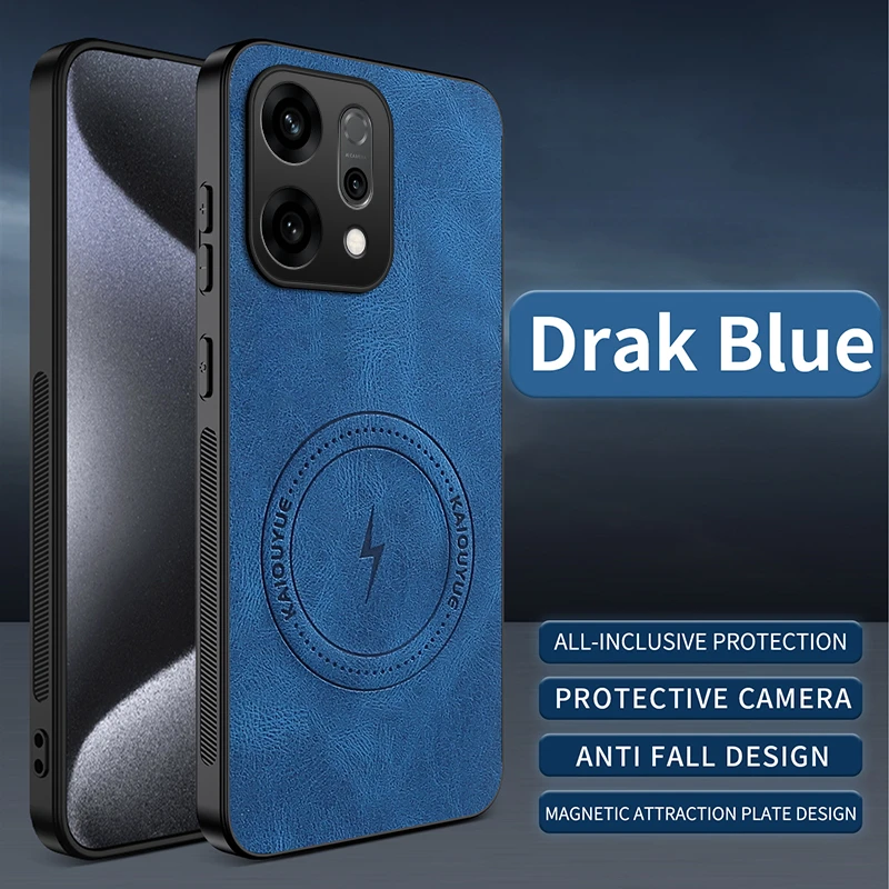 Napa-Textured Magnetic Shockproof Silicone Leather Case with MagSafe Compatibility