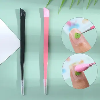 Pinzette per nail art adesivi speciali adesivi multifunzionali per trapano a clip per gioielli pinzette a punta con strumento di pressatura in silicone.