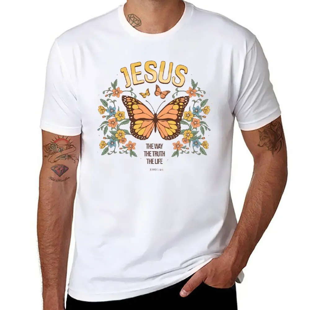 Jesus The Life Cristianesimo Lover Quote Sticker T-Shirt Fresh Move Tshirt Top Quality Fitness Funny Vintag Taglia Usa