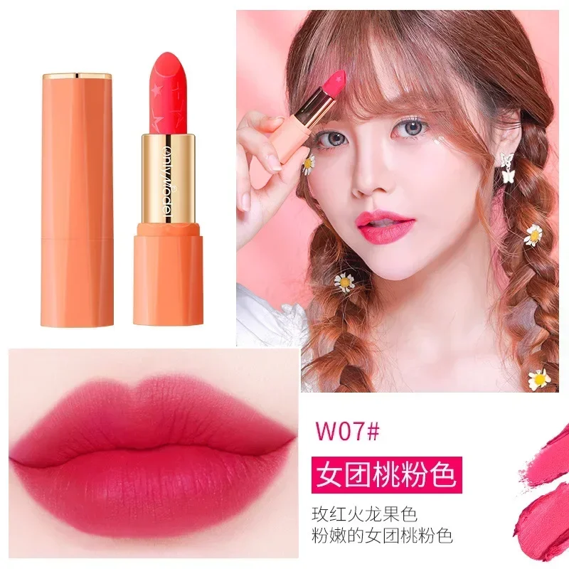 thumbnail image 1 of Orange Color Lipstick Lip Glaze Matt Silky Smooth Not Easy To Fade Lip Gloss Long Lasting Lip Stick Sexy Women Cosmetics Makeup, 1 of 5