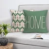 Linen Throw Pillowcase Home Green Geometric Wavy Arrow Design Home Decoration Cushion Cover Square Pillowcase 2