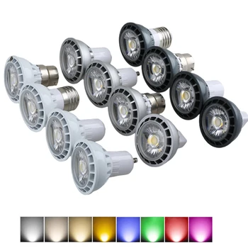 LED COB 스포트라이트 전구, 홈 램프, 거실용 조명기구, MR16, DC 12V, E27, GU10, E14, E12, B22, GU5.3, 조도 조절 5W, DC 24V