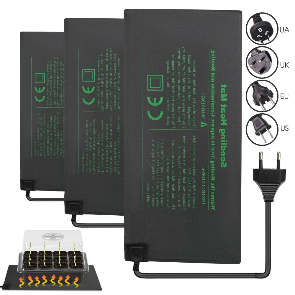 110V/220V EU/US/UK/AU Garden Nursery Seeds Germinate Heating Mats for Indoor Plants Seedlings Cultivation Thermostat Warm Pad