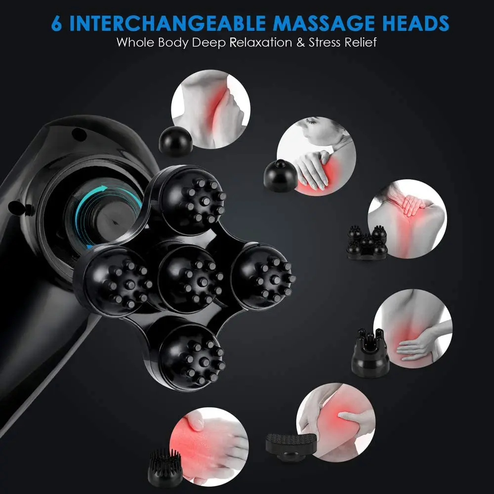 Cordless Rechargeable Portable Handy Electric Massage Machine Full Body Infrared Handheld Percussion Hammer Massager