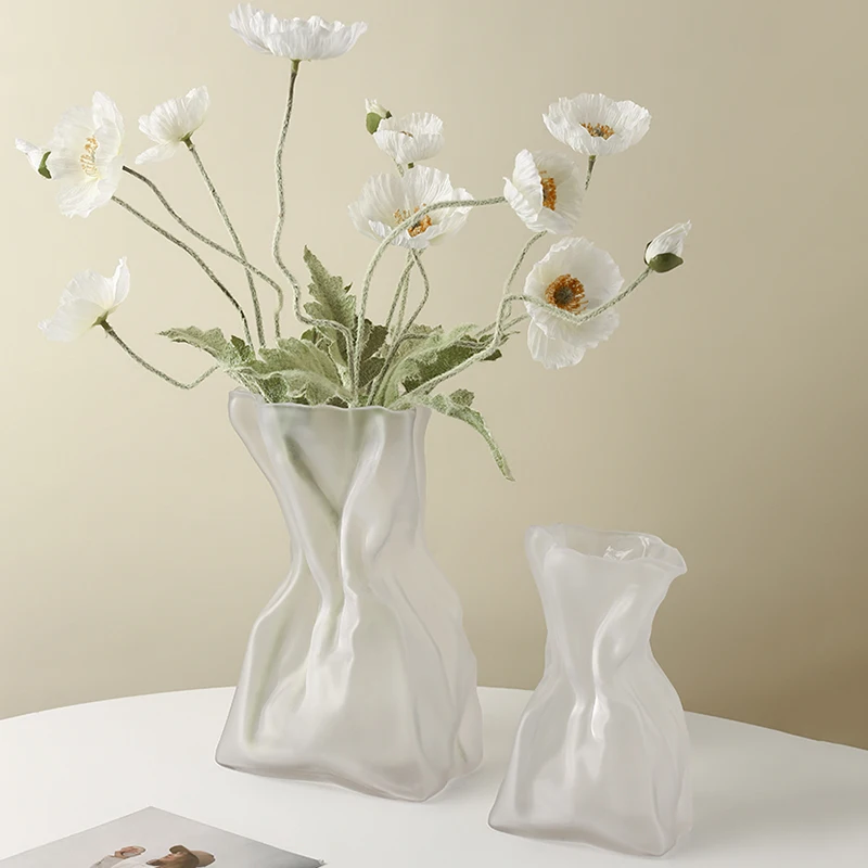 

Aesthetic Funky Living Room Vase Flower Glass Hydroponics Transparent Vases Minimalist Luxury Art Vasi Per Fiori Indoor Supplies