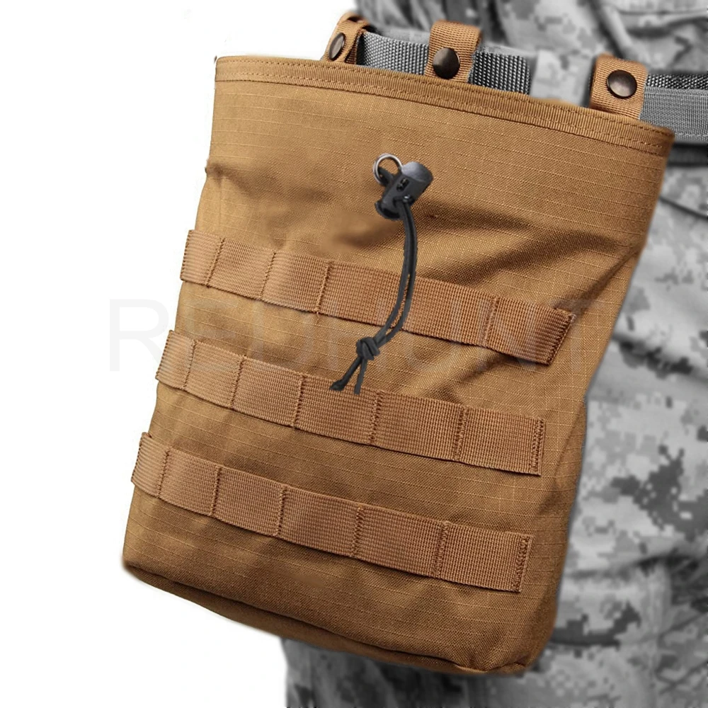 Roll-up MOLLE Dump Pouch Tactical Magazine Recovery Pouch Outdoor Drawstring Mag Recycling Pouch for Airsoft Hunting Gear