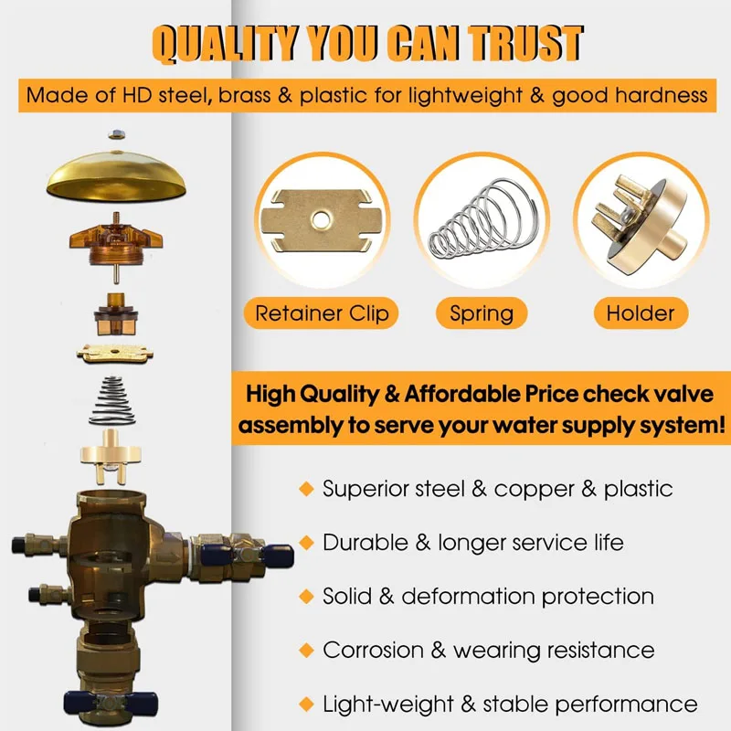 905-051 765 Check Valve Assembly Repair Kit Fit for Febco Model 1/2" & 3/4" Backflow PVB Repair, Replace for 300-096, 630-108