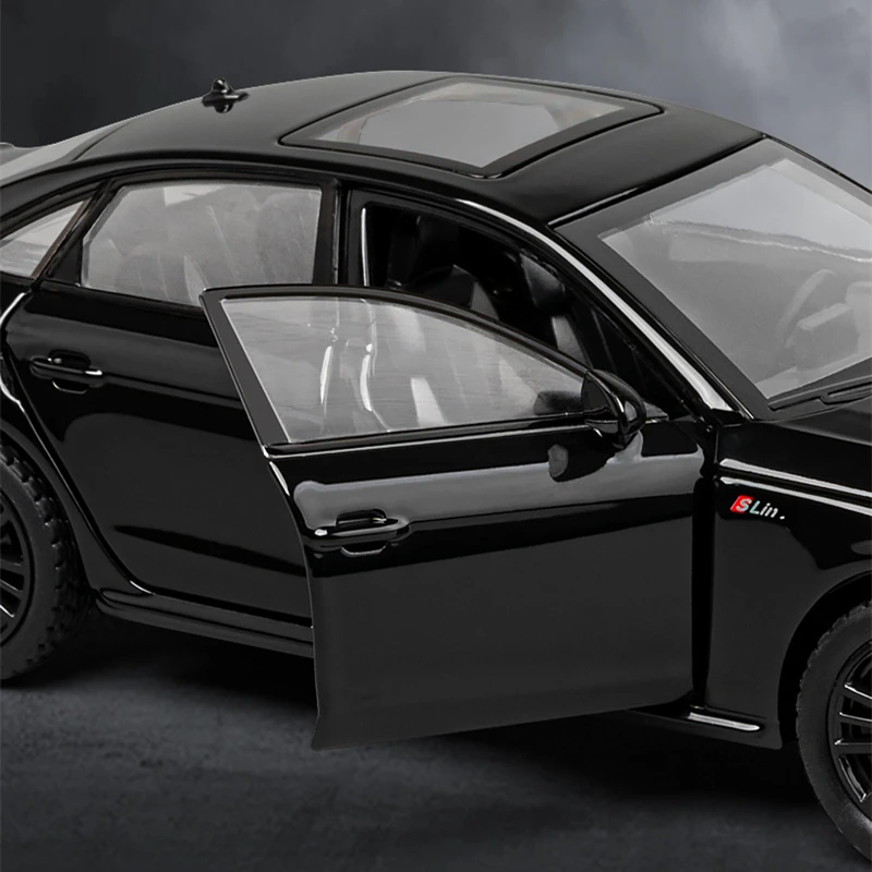 1:32 2024 AUDI A4 Alloy Car Model Diecast Metal Toy Vehicles Car Model Simulation Sound and Light Collection Childrens Toys Gift 5