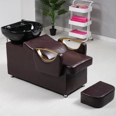 Salon Shampoo Bed Ceramic Basin Hair Salon Reclining Flushing Comfortable Barber Shop Dedicated 4
