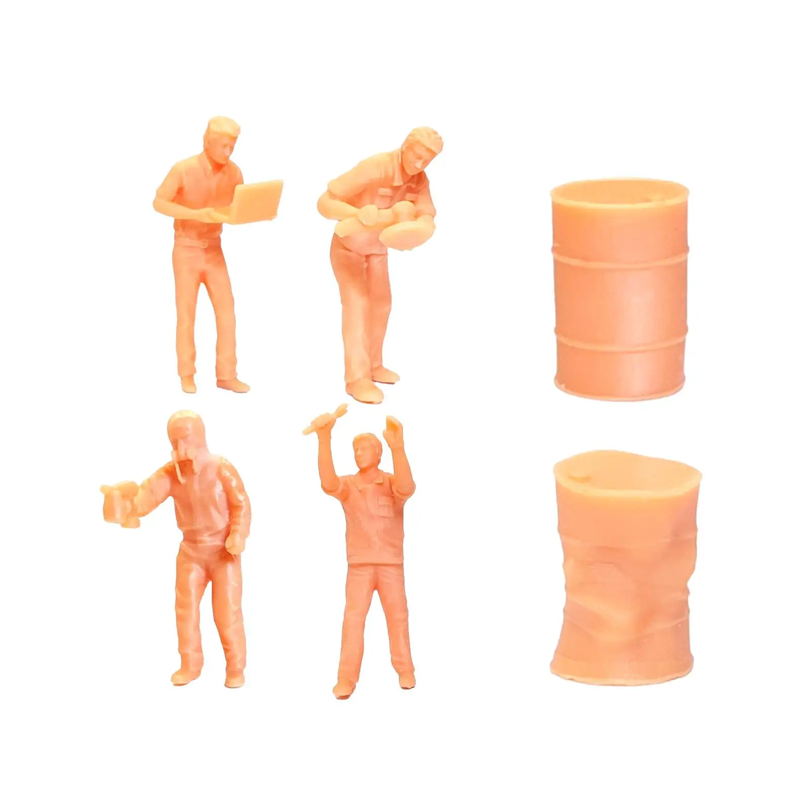 

6Pcs Simulation 1/64 Resin Figures Doll Decoration Small Statue Accessories