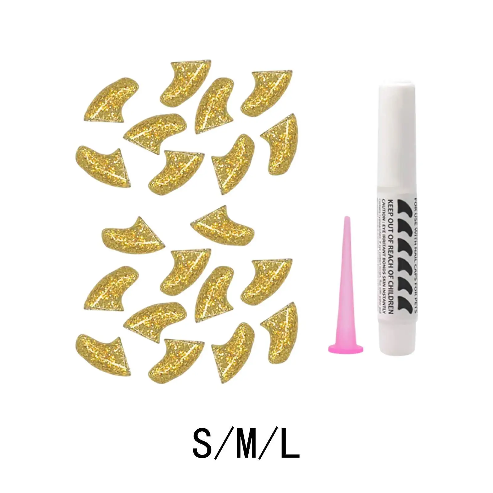 20개 고양이 네일캡, 애완동물 네일캡 용품, 유용하고 간편하게 사용 가능