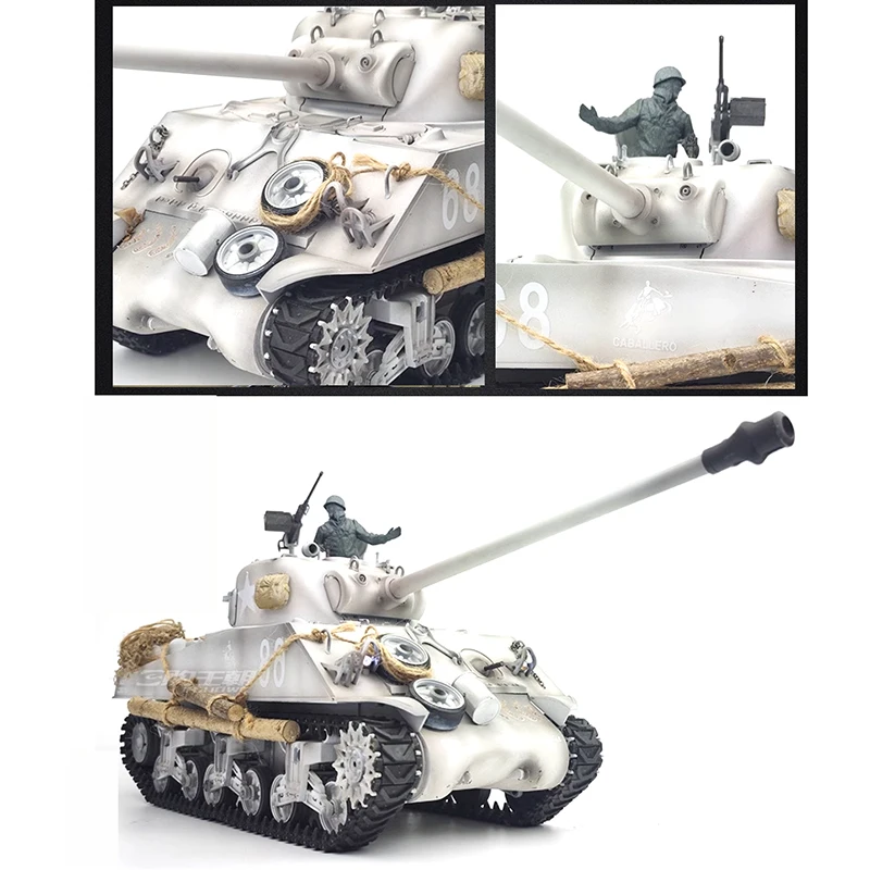 Henglong RC Tank 1/16 M4A3 Remote Control Tank RTR Tracked Off-road Armored Vehicle Toys for Boys Tank Model Toy 5